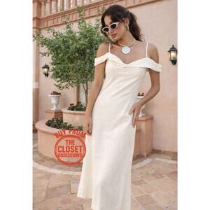 ZARA Draped Neckline Long Dress NWT